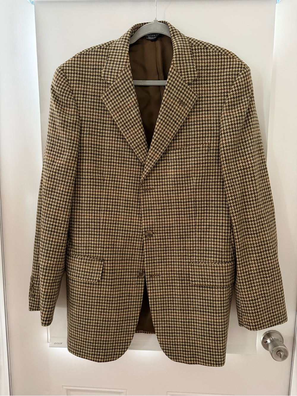 Classic Houndstooth Sport Coat - Brown & Tan
